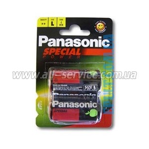 Батарейка R-20 Panasonic (кругла велика) зпайка /2шт